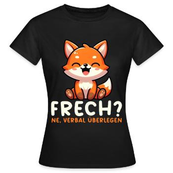 Vilain Ne Renard Sarcasme Drôle Verbal Supérieur - T-shirt Femme - noir - Devant - AI Model Female 172 dark (172cm)