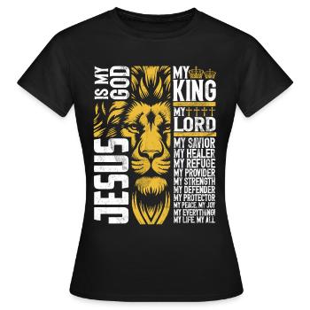 Leeuw van Juda - Geloof in christelijke christenen - Vrouwen T-shirt - zwart - Voor - AI Model Female 172 dark (172cm)