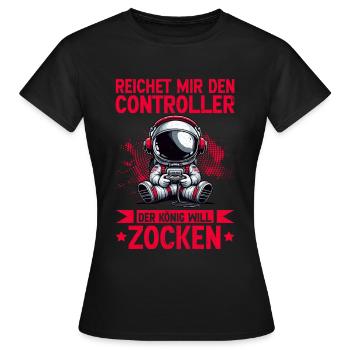 Il me tend la manette que le roi veut jouer - T-shirt Femme - noir - Devant - AI Model Female 172 dark (172cm)