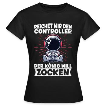 Il me tend la manette que le roi veut jouer - T-shirt Femme - noir - Devant - AI Model Female 172 dark (172cm)