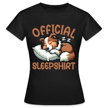 Official Sleeper Collie Lover Sleeps - Women's T-Shirt - black - Front - AI Model Female 172 dark (172cm)