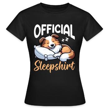 Official Sleeper Collie Lover Sleeps - Women's T-Shirt - black - Front - AI Model Female 172 dark (172cm)