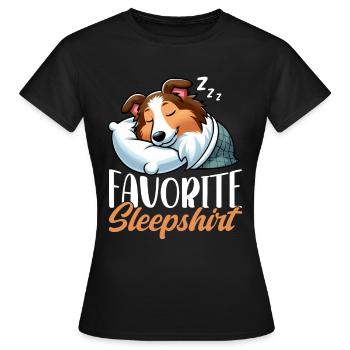 Official Sleeper Collie Lover Sleeps - Women's T-Shirt - black - Front - AI Model Female 172 dark (172cm)