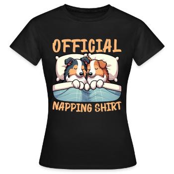 Official Sleeper Collie Lover Sleeps - Women's T-Shirt - black - Front - AI Model Female 172 dark (172cm)
