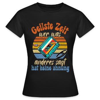 Cassettes Lecteur Mixtape Musique des années 80 Vintage - T-shirt Femme - noir - Devant - AI Model Female 172 dark (172cm)