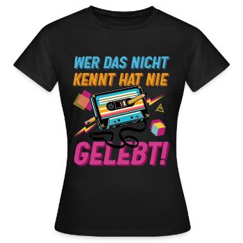 Cassettes Lecteur Mixtape Musique des années 80 Vintage - T-shirt Femme - noir - Devant - AI Model Female 172 dark (172cm)