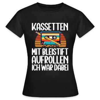 Cassettes Lecteur Mixtape Musique des années 80 Vintage - T-shirt Femme - noir - Devant - AI Model Female 172 dark (172cm)
