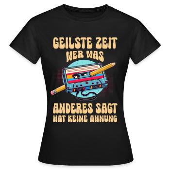 Cassettes Lecteur Mixtape Musique des années 80 Vintage - T-shirt Femme - noir - Devant - AI Model Female 172 dark (172cm)