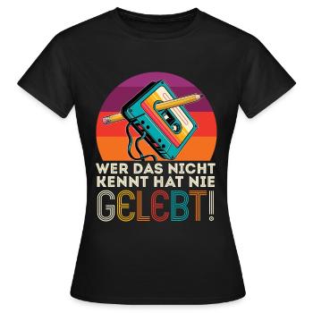 Cassettes Lecteur Mixtape Musique des années 80 Vintage - T-shirt Femme - noir - Devant - AI Model Female 172 dark (172cm)