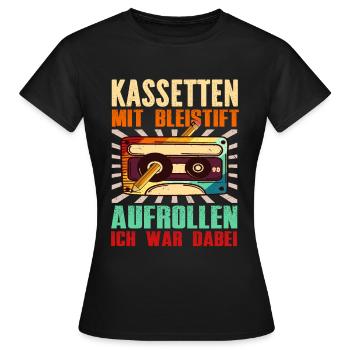 Cassettes Lecteur Mixtape Musique des années 80 Vintage - T-shirt Femme - noir - Devant - AI Model Female 172 dark (172cm)