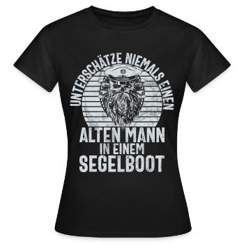 Capitaine à voile Dire bateau Voilier Capitaine - T-shirt Femme - noir - Devant - AI Model Female 172 dark (172cm)