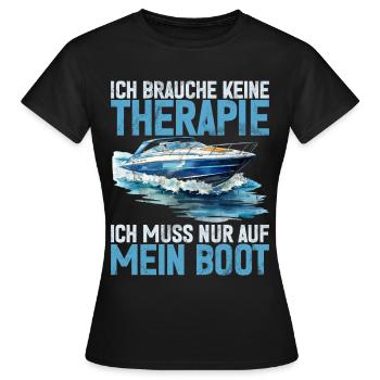 Capitaine à voile Dire bateau Voilier Capitaine - T-shirt Femme - noir - Devant - AI Model Female 172 dark (172cm)