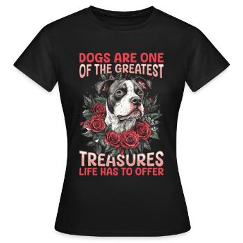 Propriétaire de chien Pitbull Terrier - T-shirt Femme - noir - Devant - AI Model Female 172 dark (172cm)