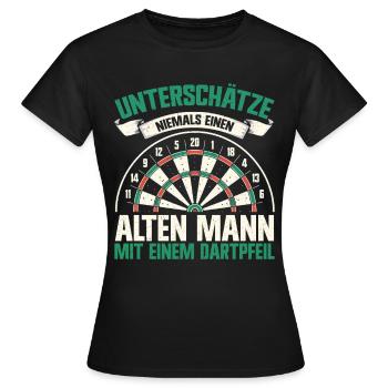 Fléchettes Jeu de fléchettes Jeu de fléchettes Jeu de fléchettes - T-shirt Femme - noir - Devant - AI Model Female 172 dark (172cm)