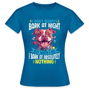 Propriétaire de chien Pitbull Terrier - T-shirt Femme - bleu saphir antique chiné - Devant - AI Model Female 172 dark (172cm)