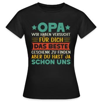Grandpa, Grandpa, Grandpa, Grandpapa - Women's T-Shirt - black - Front - AI Model Female 172 dark (172cm)