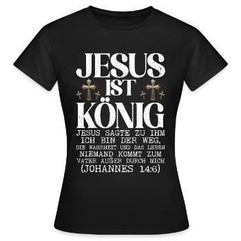Service d’adoration des croyants catholiques chrétiens de Jésus - T-shirt Femme - noir - Devant - AI Model Female 172 dark (172cm)
