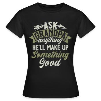 Grand-père Grand-père Pops Grand-parent - T-shirt Femme - noir - Devant - AI Model Female 172 dark (172cm)