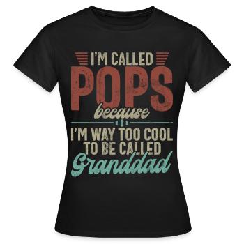 Grand-père Grand-père Pops Grand-parent - T-shirt Femme - noir - Devant - AI Model Female 172 dark (172cm)