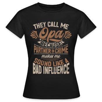Grand-père Grand-père Pops Grand-parent - T-shirt Femme - noir - Devant - AI Model Female 172 dark (172cm)