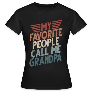 Grand-père Grand-père Pops Grand-parent - T-shirt Femme - noir - Devant - AI Model Female 172 dark (172cm)