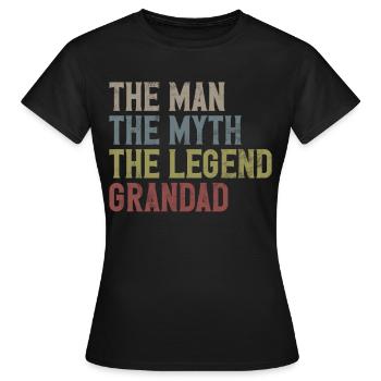 Grand-père Grand-père Pops Grand-parent - T-shirt Femme - noir - Devant - AI Model Female 172 dark (172cm)