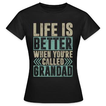 Grand-père Grand-père Pops Grand-parent - T-shirt Femme - noir - Devant - AI Model Female 172 dark (172cm)