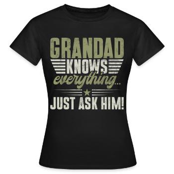 Grand-père Grand-père Pops Grand-parent - T-shirt Femme - noir - Devant - AI Model Female 172 dark (172cm)