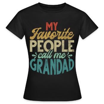 Grand-père Grand-père Pops Grand-parent - T-shirt Femme - noir - Devant - AI Model Female 172 dark (172cm)