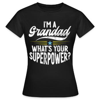Grand-père Grand-père Pops Grand-parent - T-shirt Femme - noir - Devant - AI Model Female 172 dark (172cm)