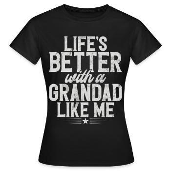 Grand-père Grand-père Pops Grand-parent - T-shirt Femme - noir - Devant - AI Model Female 172 dark (172cm)