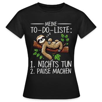 paresseux paresseux paresseux amant paresseux - T-shirt Femme - noir - Devant - AI Model Female 172 dark (172cm)