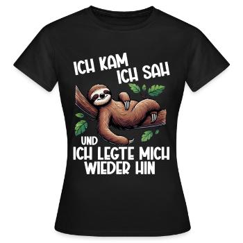 paresseux paresseux paresseux amant paresseux - T-shirt Femme - noir - Devant - AI Model Female 172 dark (172cm)