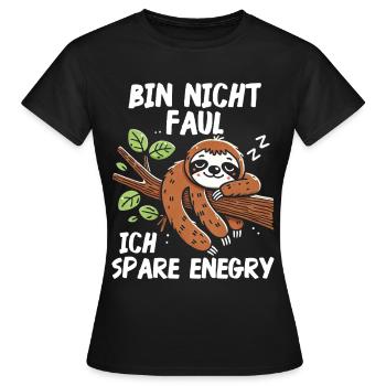 paresseux paresseux paresseux amant paresseux - T-shirt Femme - noir - Devant - AI Model Female 172 dark (172cm)