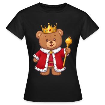 Teddy Bear King - Women's T-Shirt - black - Front - AI Model Female 172 dark (172cm)