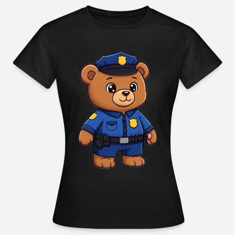 Teddy Bear Policeman - Women's T-Shirt - black