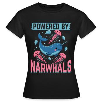 Narwhal Chibi Kawaii - Frauen T-Shirt - Schwarz - Vorne - AI Model Female 172 dark (172cm)
