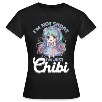 Anime Chibi Kawaii - Frauen T-Shirt - Schwarz - Vorne - AI Model Female 172 dark (172cm)