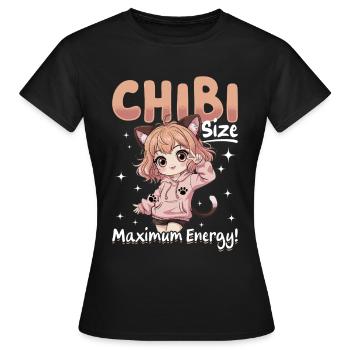 Anime Chibi Kawaii - T-shirt Femme - noir - Devant - AI Model Female 172 dark (172cm)