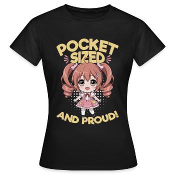 Anime Chibi Kawaii - T-shirt Femme - noir - Devant - AI Model Female 172 dark (172cm)