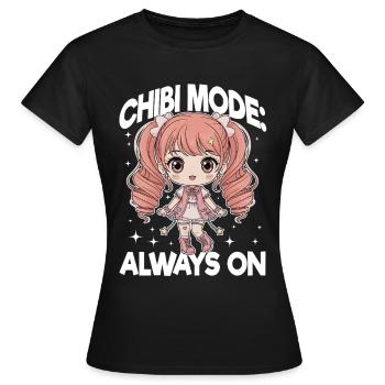 Anime Chibi Kawaii - Frauen T-Shirt - Schwarz - Vorne - AI Model Female 172 dark (172cm)