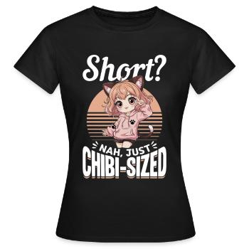 Anime Chibi Kawaii - T-shirt Femme - noir - Devant - AI Model Female 172 dark (172cm)
