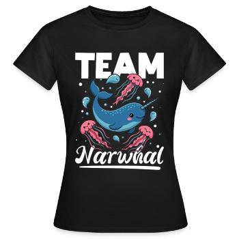 Narval Chibi Kawaii - T-shirt Femme - noir - Devant - AI Model Female 172 dark (172cm)