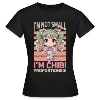 Anime Chibi Kawaii - T-shirt Femme - noir - Devant - AI Model Female 172 dark (172cm)