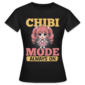 Anime Chibi Kawaii - Frauen T-Shirt - Schwarz - Vorne - AI Model Female 172 dark (172cm)