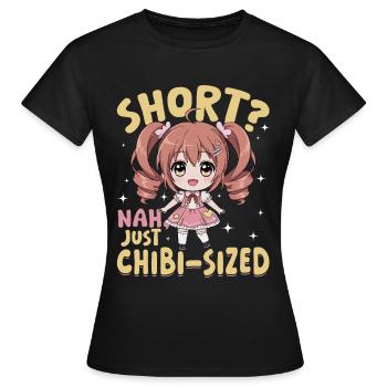 Anime Chibi Kawaii - T-shirt Femme - noir - Devant - AI Model Female 172 dark (172cm)