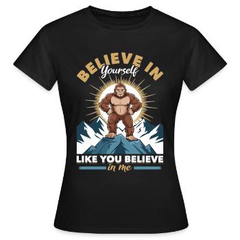 Bigfoot Sasquatch - Frauen T-Shirt - Schwarz - Vorne - AI Model Female 172 dark (172cm)