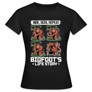 Bigfoot Sasquatch - T-shirt Femme - noir - Devant - AI Model Female 172 dark (172cm)