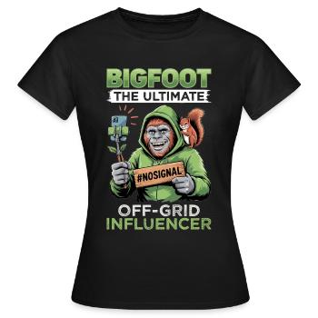 Bigfoot Sasquatch - Frauen T-Shirt - Schwarz - Vorne - AI Model Female 172 dark (172cm)