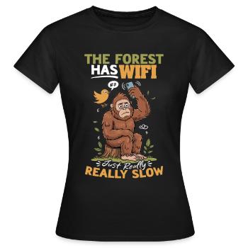 Bigfoot Sasquatch - Frauen T-Shirt - Schwarz - Vorne - AI Model Female 172 dark (172cm)